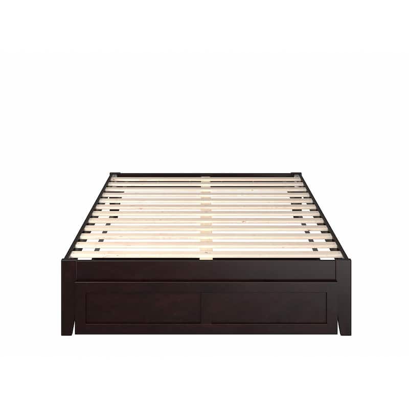 Full Size Bed with Storage Drawer - Classic Comfort Espresso Finish