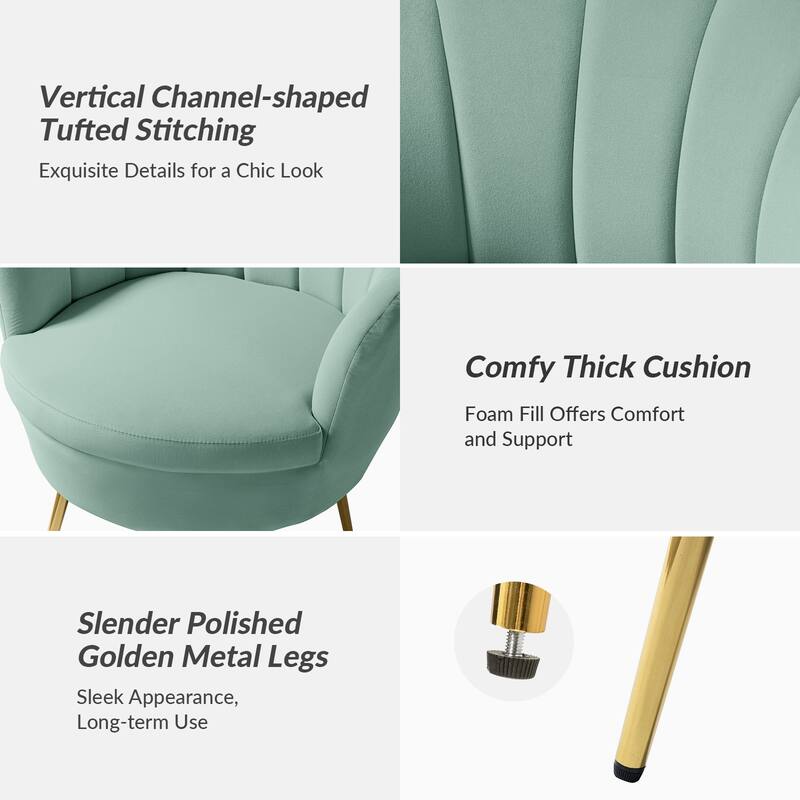 Xabier Cute Modern Upholstered Barrel Chair Accent Chair with Tufted Back Set of 2 by HULALA HOME