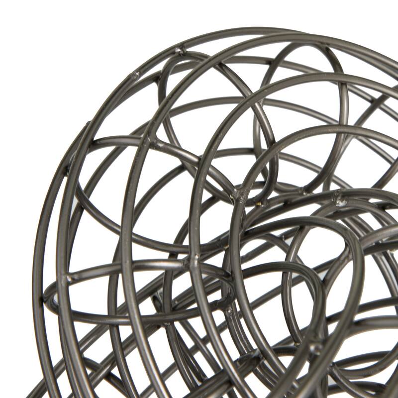 Metal Wire Chain Sculpture (Set of 2) - Gold, Silver, or Grey - S/2 12", 10"W