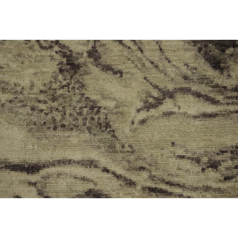 Hand Knotted Oriental 100% Wool Carpet Modern Abstract Beige & Ivories Modern Area Rug - 6' 4'' X 4' 9''