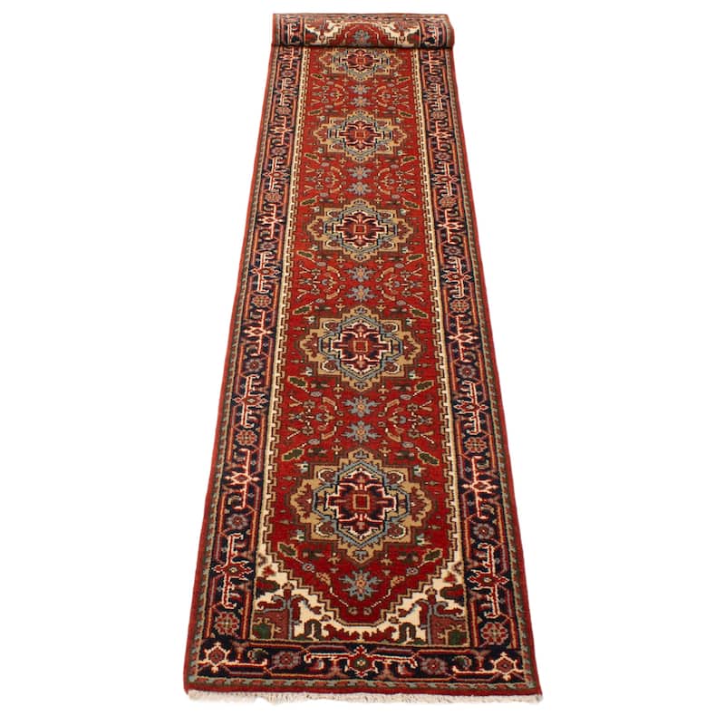 ECARPETGALLERY Hand-knotted Serapi Heritage Red Wool Rug - 2'6 x 19'11