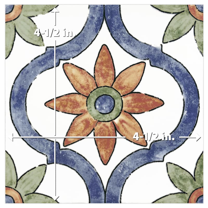 Merola Tile Sentier des Bourges 4-1/2" x 4-1/2" Porcelain Floor and Wall Tile