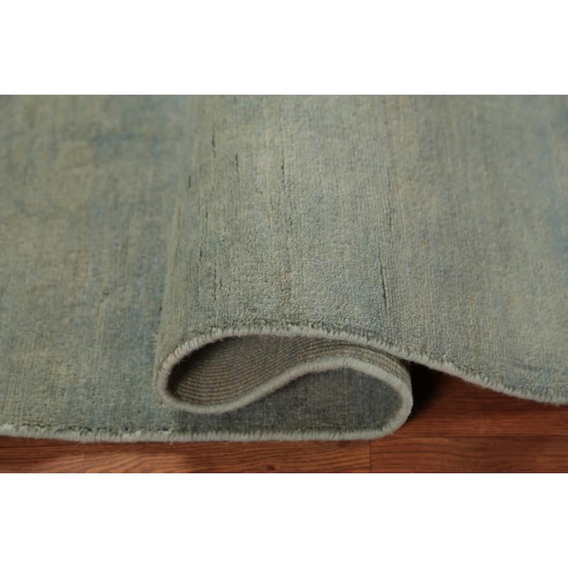 Green & Blue Gabbeh Modern Rug Handmade Wool Carpet - 4'1" x 5'11"