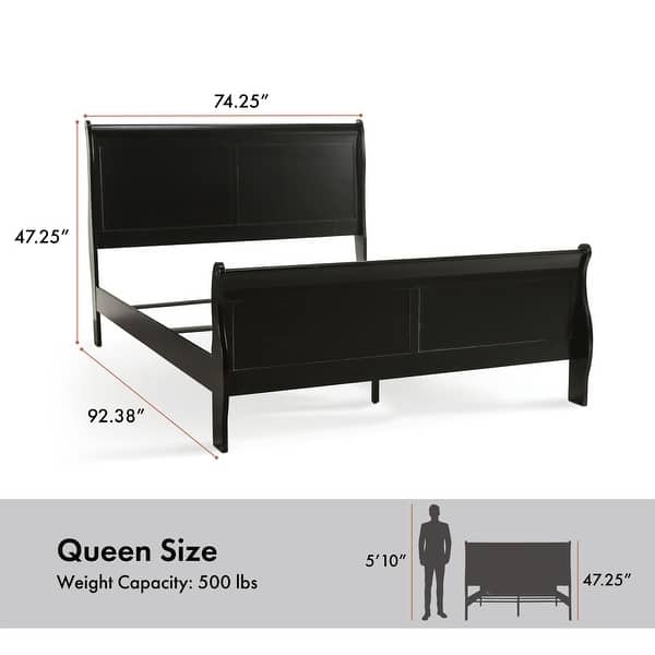 Furniture of America Mayday Traditional Solid Wood Sleigh Bed