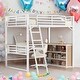 preview thumbnail 2 of 11, Full Size Metal Loft Bed with 3 Layers of Shelves and L-shaped Desk