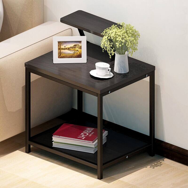 Consoles Side Table Wooden Side Table Small Bedside Table with Storage Shelf Metal Frame Coffee Table for Living Room Bedroom