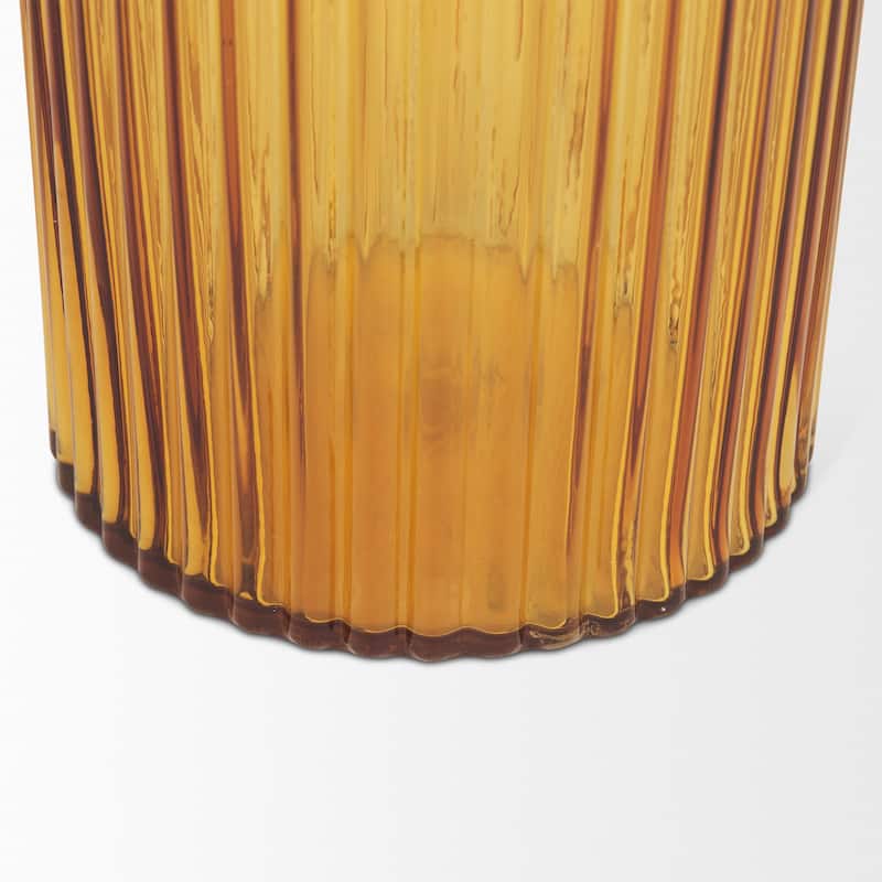 Dawn Amber Glass Vase (8")