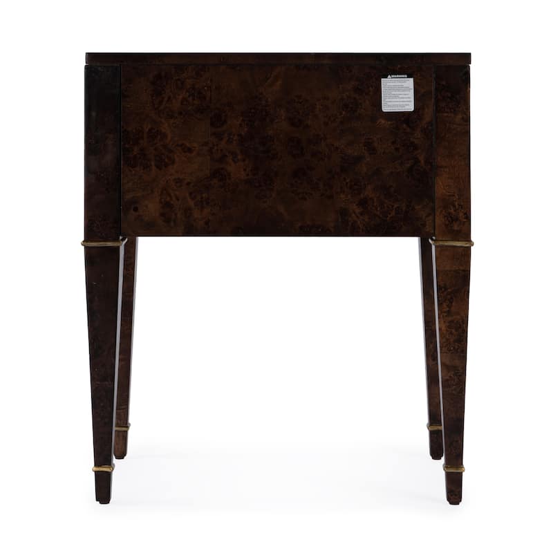 Kai 2 Drawer Burl Wood End Table