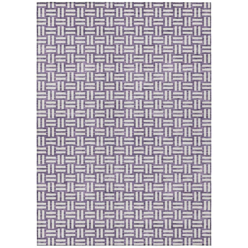 HomeRoots Geometric Transitional Rectangle Outdoor Rug