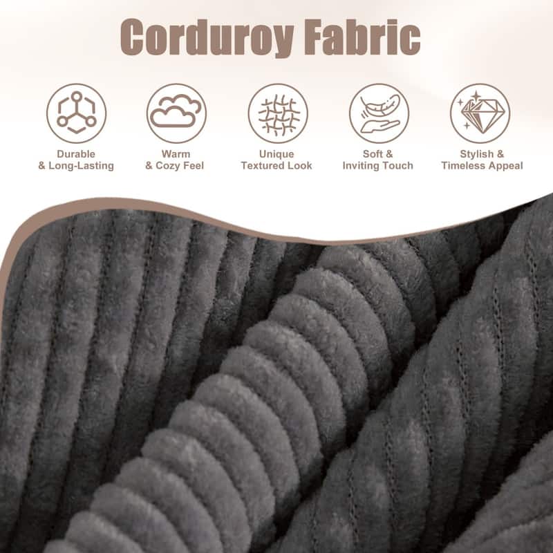 48.03" Soft Corduroy 2-Seater Sofa with Side Storage Pocket