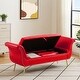 preview thumbnail 61 of 65, Armed Ottoman Bench PU Leather Bench Button Tufted Sofa Stool Bench Footrest Stoolfor Entryway, Living Room and Window