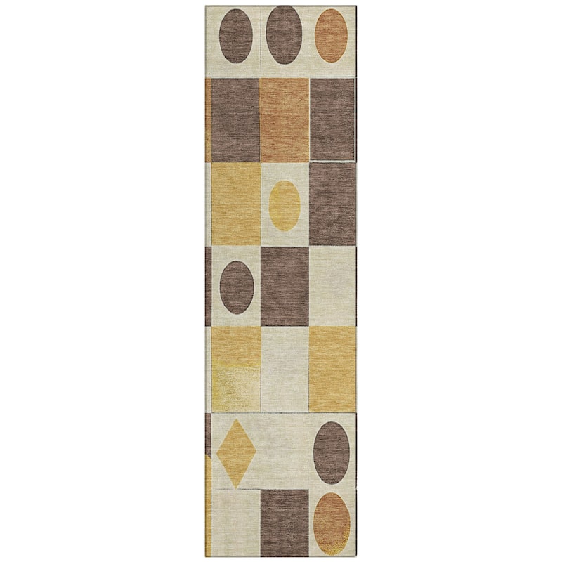 Machine Washable Indoor/Outdoor Casual Contemporary Chantille Rug