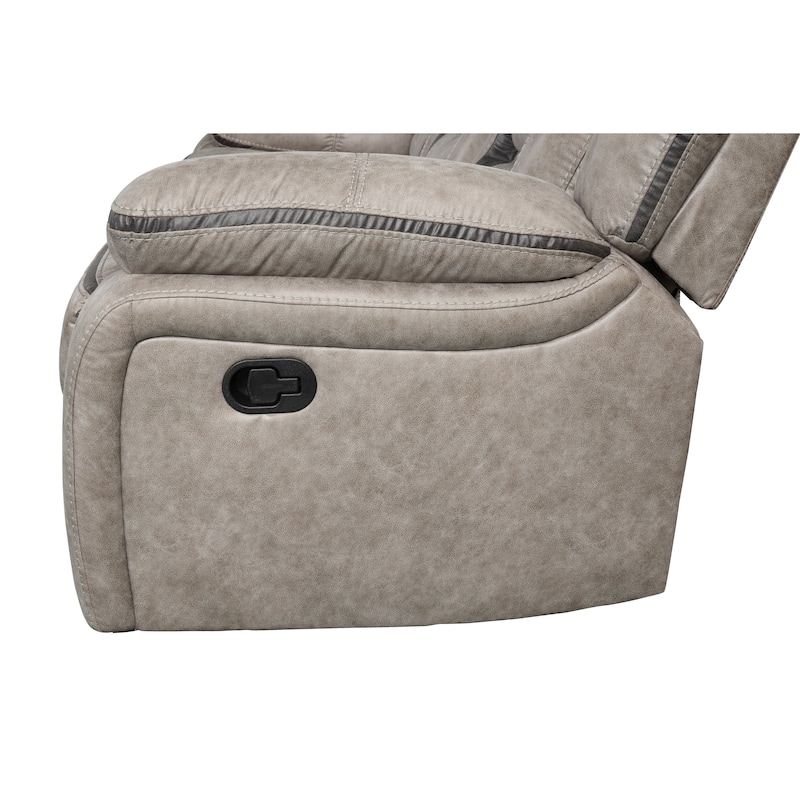 Roundhill Furniture Elkton Manual Motion Reclining Sofa with Storage Console