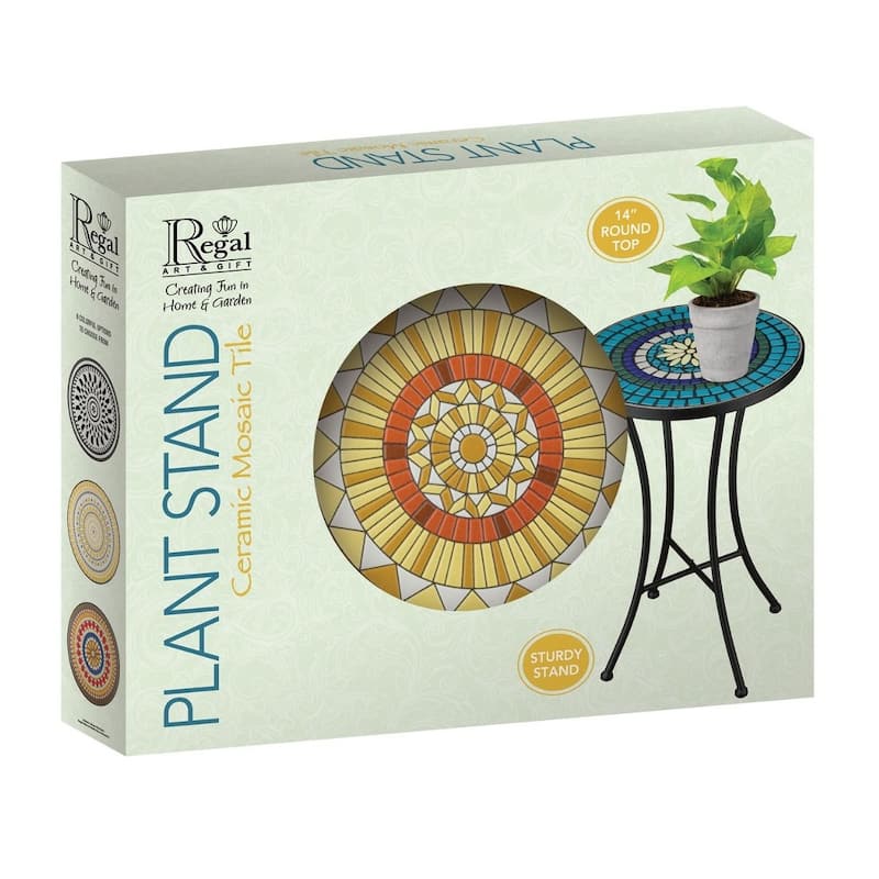 Mosaic Plant Stand - Gold