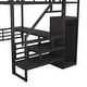 preview thumbnail 9 of 16, Full Metal Loft Bed with Desk, Storage Stairs, and Wardrobe