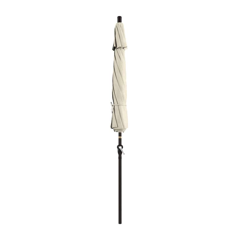 California Umbrella 9' Sunset Series Patio Umbrella Bronze Aluminum Frame and Ribs, Crank Lift Auto Tilt, Sunbrella Cilantro