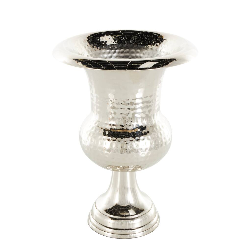 Aluminum Metal Goblet Inspired Hammered Decorative Vase - Silver or Gold - Roche River Decor