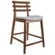 preview thumbnail 13 of 17, Set of 2 Counter Stools Open Back Medium Dark Wood Cushion Tall Chairs For Restaurant Bar Home