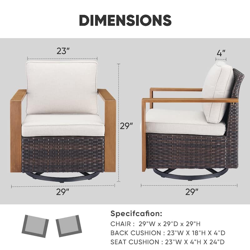 Gymojoy Patio Swivel Glider Chairs Set of 4