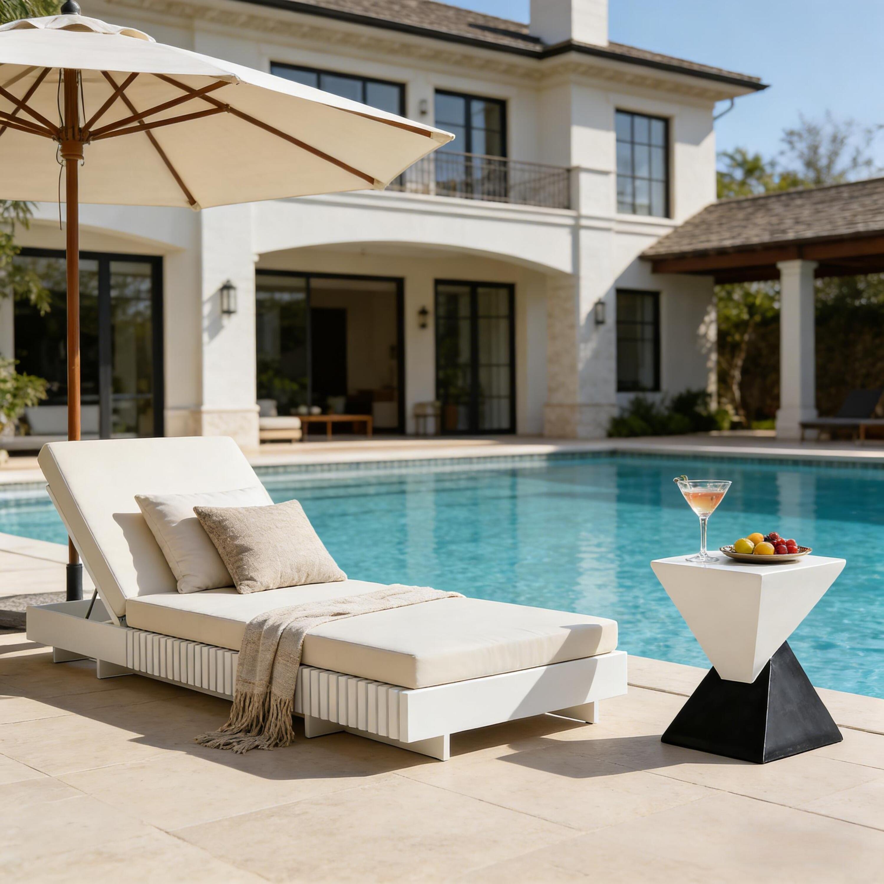Christopher Knight Home - Gimmie Lounge Chaise Set Acacia Wood with Water-Resistant Cushion & Adjustable Backrest