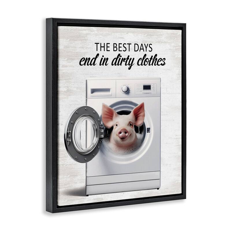 Stupell Best Days & Dirty Clothes Framed Floater Canvas Wall Art Design By Lettered and Lined