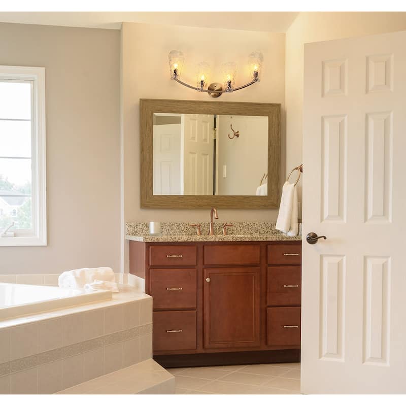 Fenro Modern 3-Light Gold Bathroom Vanity Light Textured Glass Wall Sconce