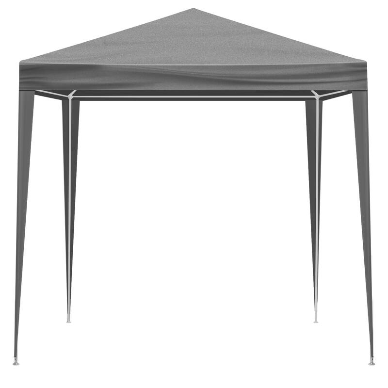 6.5x6.5 ft Grey Outdoor Waterproof PE Fabric Canopy Tent with Iron Frame and Sun Rain Protection