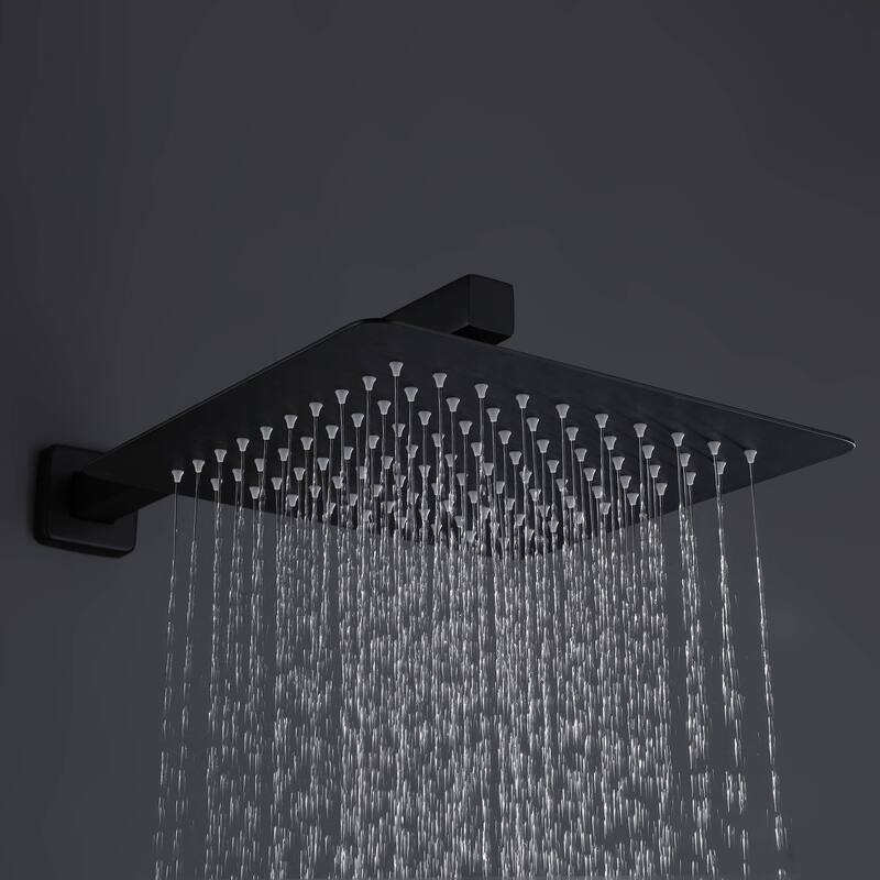 Wall Mount Tub Shower Faucet Set With Pressure Balance Valve 10 Inch Rainfall Head Shower System With Handheld Shower Combo Set