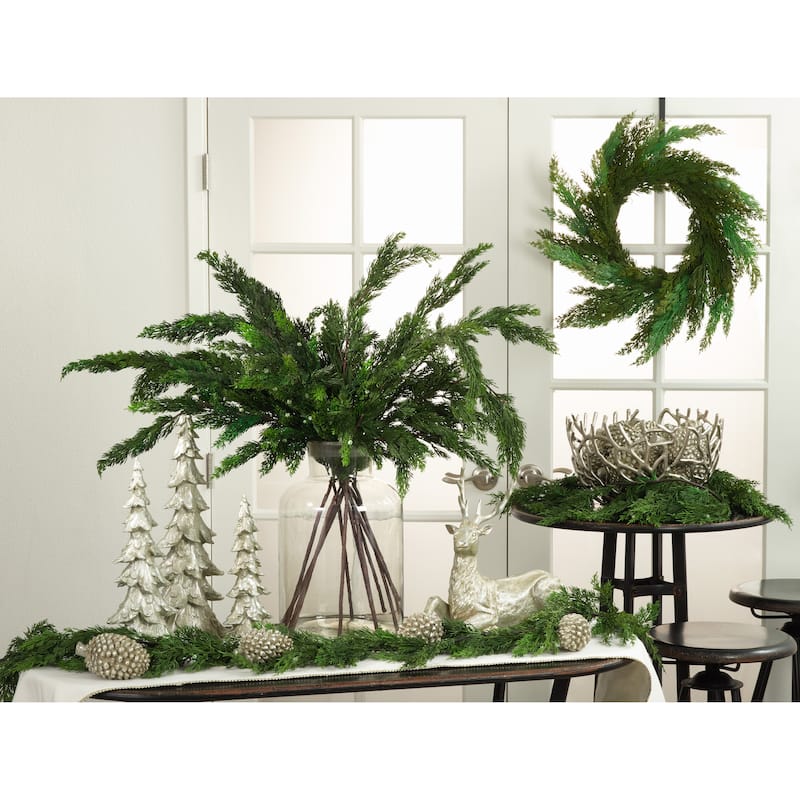 Holiday Garland With Faux Cedar Design (Set of 2) - 72"