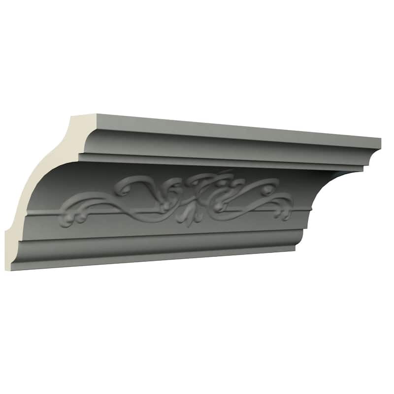 3 1/8"H x 3 1/8"P x 5"F x 96"L Willow Crown Moulding - 1-Pack
