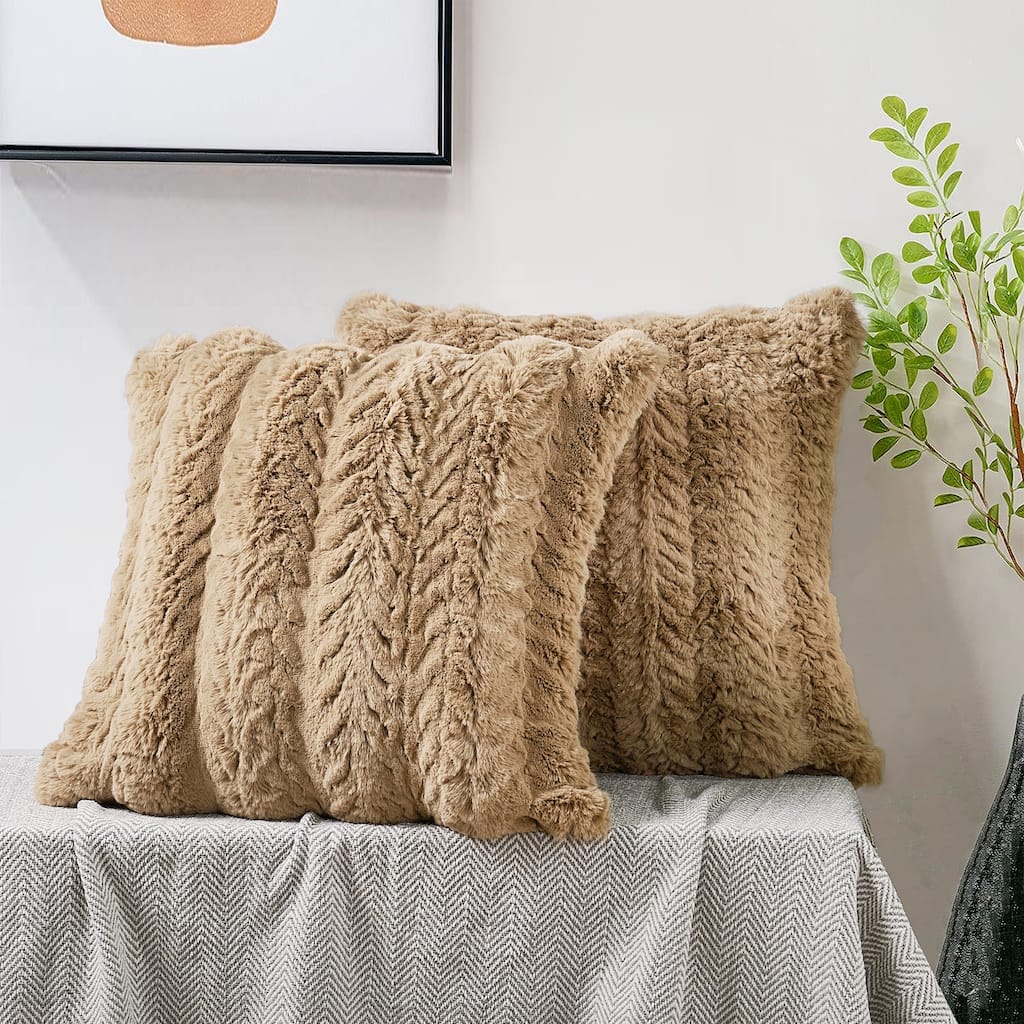 Tread Pattern FalseRabbit FauxFur Pillow Shell