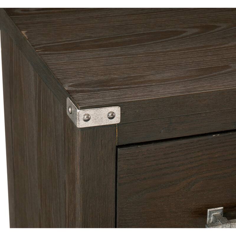 1pc 2 Drawers Nightstand Mottled Bar Pulls Modern Transitional Bedroom Furniture