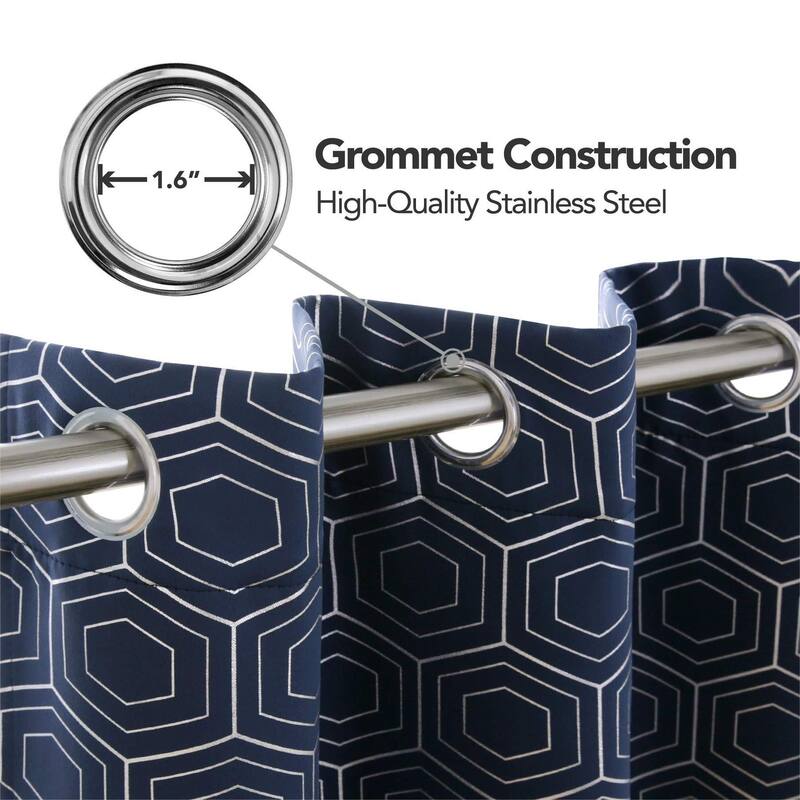 Foil Geometrical Pattern Curtains for Living Room