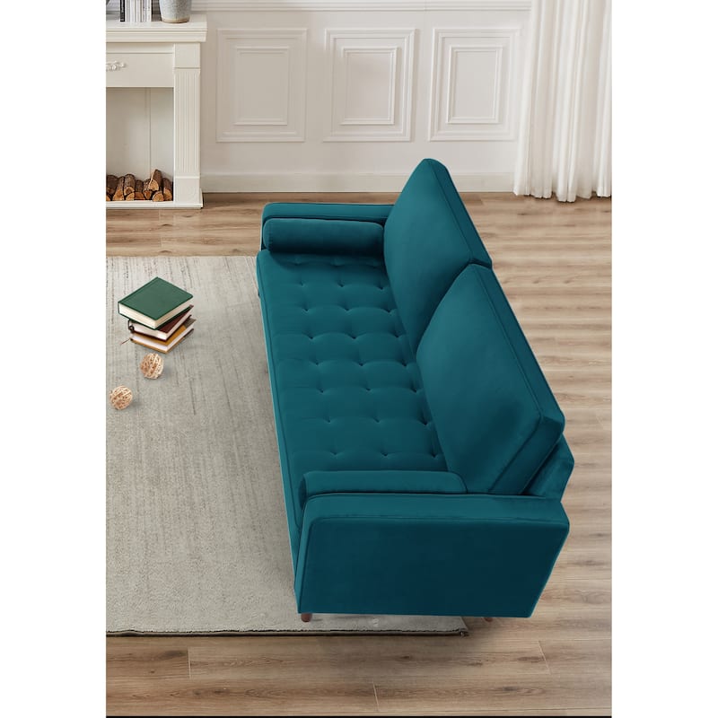 US Pride Furnitirue 70''W Tapered-Leg Velvet Sofa