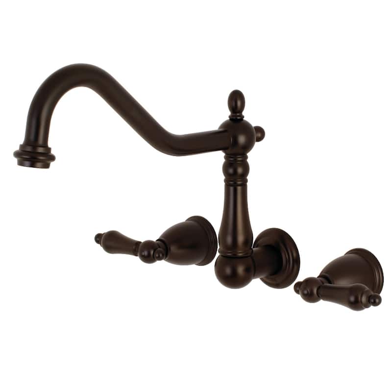 Heritage 3-Hole Wall Mount Roman Tub Faucet in Brushed Nickel - Oil Rubbed Bronze