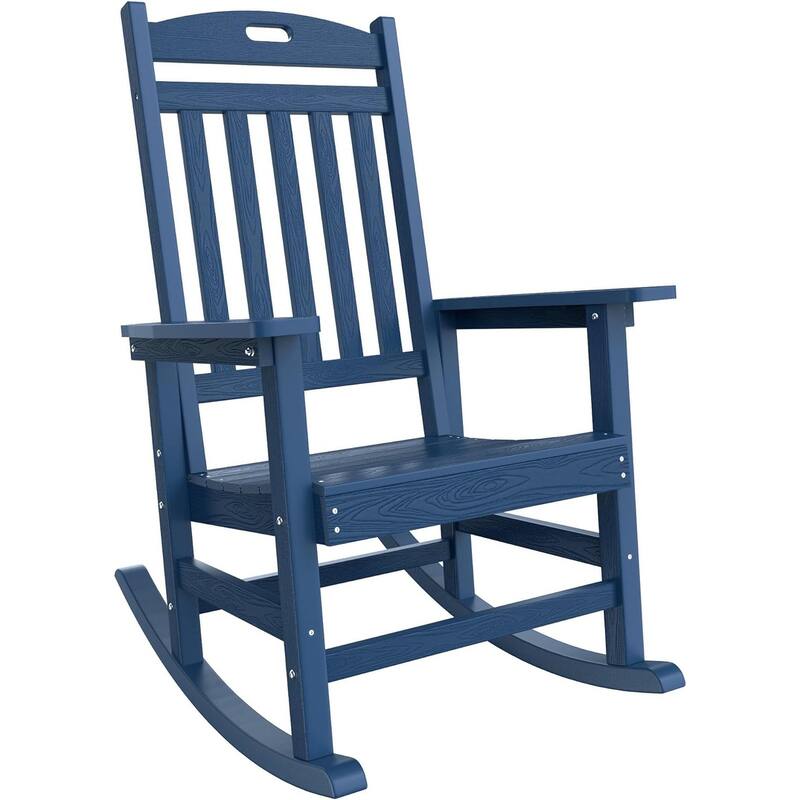 WINSOON All Weather Outdoor Rocking Chair - Navy Blue