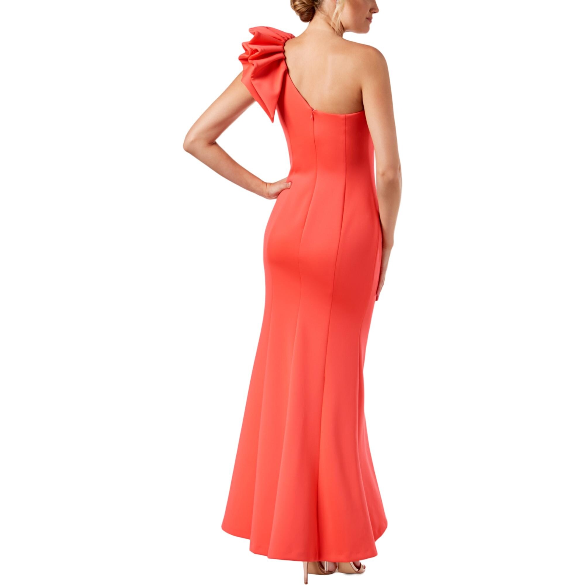 betsy and adam one shoulder ruffle dress