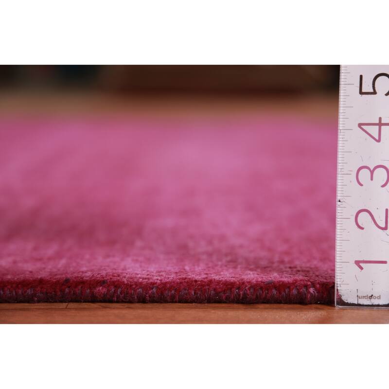 Hand Knotted Oriental 100% Wool Carpet Modern Solid Purples Gabbeh Area Rug - 9' 0'' X 6' 1''