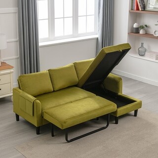 Reversible Sleeper Sectional Sofa with Storage Chaise - Bed Bath ...