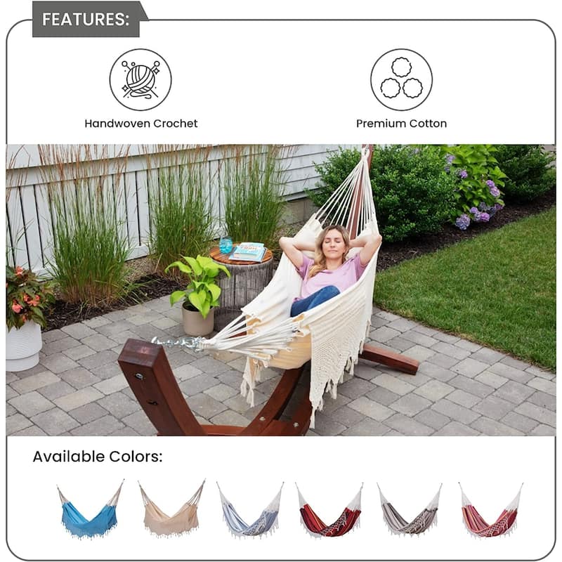 Brazilian Patio Hammock Cotton Outdoor Swing Chair