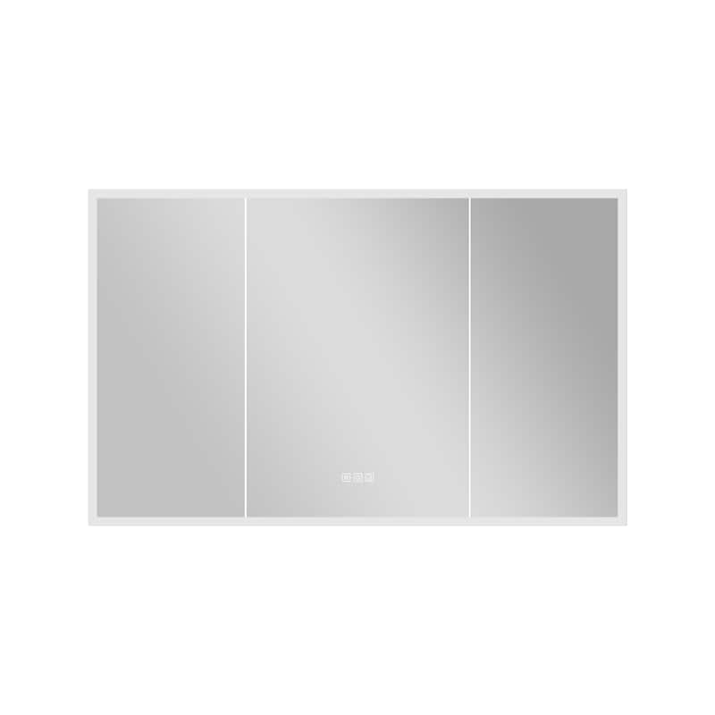 30'' H Recessed or Surface Frameless LED Mirror Cabinet With Defogger, Dimmer, Outlets & USB Ports 