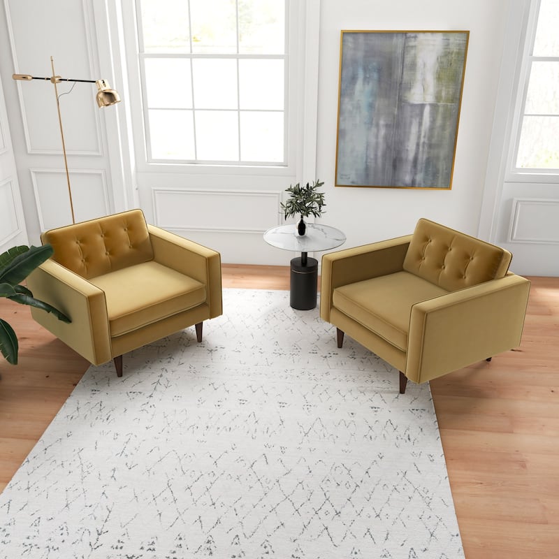 Koda Mid Century Velvet Lounge Chair (Set of 2)