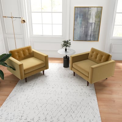 Koda Mid Century Velvet Lounge Chair (Set of 2)