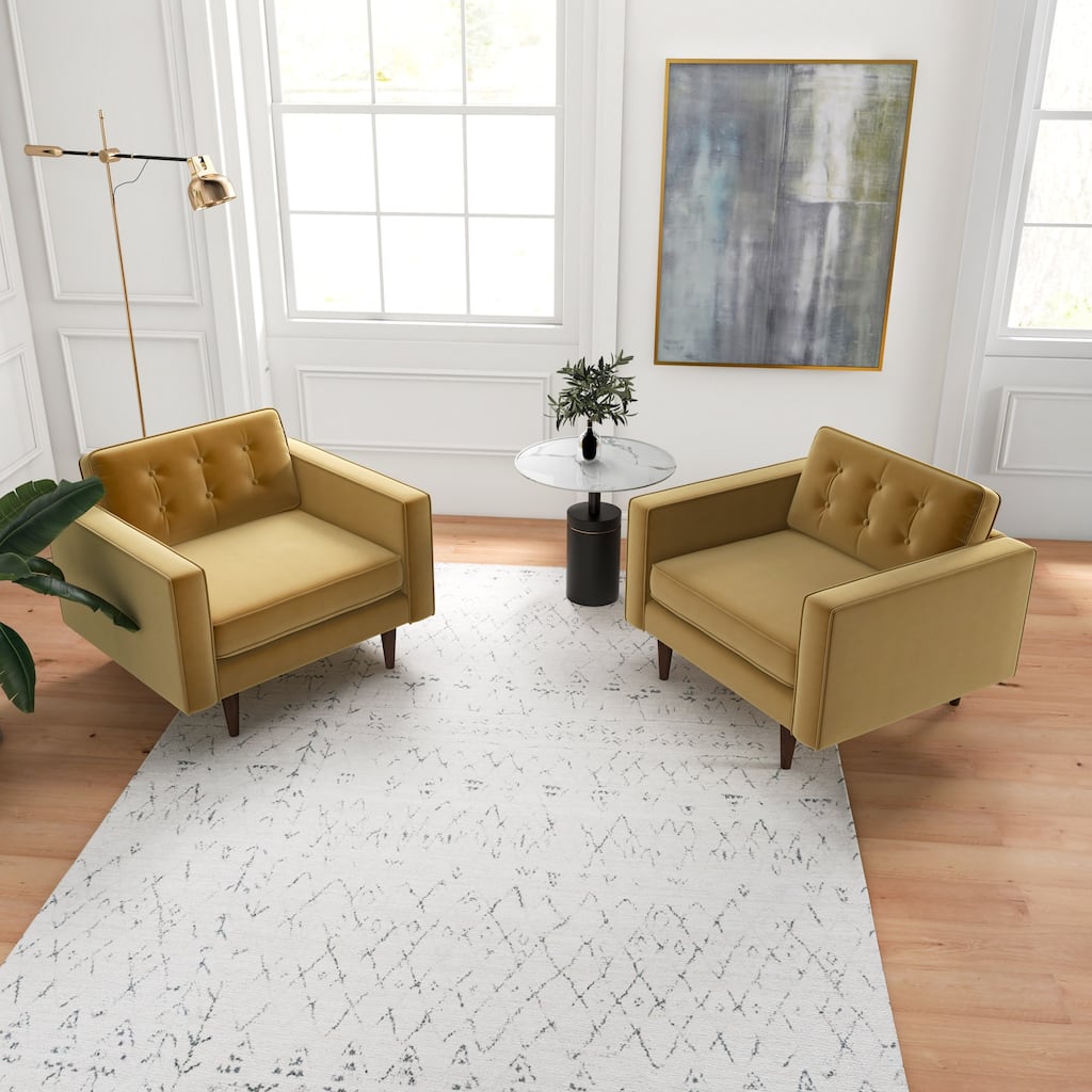 Koda Mid Century Velvet Lounge Chair (Set of 2)