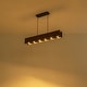 preview thumbnail 9 of 9, 6-Light Farmhouse Black Linear Wood Pendant Light Kitchen Island Lighting - 39.37 in. W x 4.65 in. D x 5.91 in. H