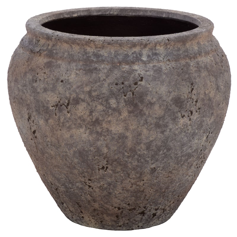 SAFAVIEH Outdoor Patio Furniture Ramsey Large Planter Pot with Drainage - 21"W x 21"D x 19"H - Antique Brown