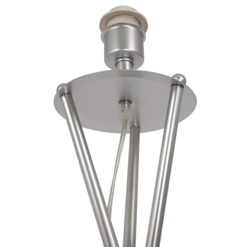 Metal Floor Lamp with Linen Shade foot switch