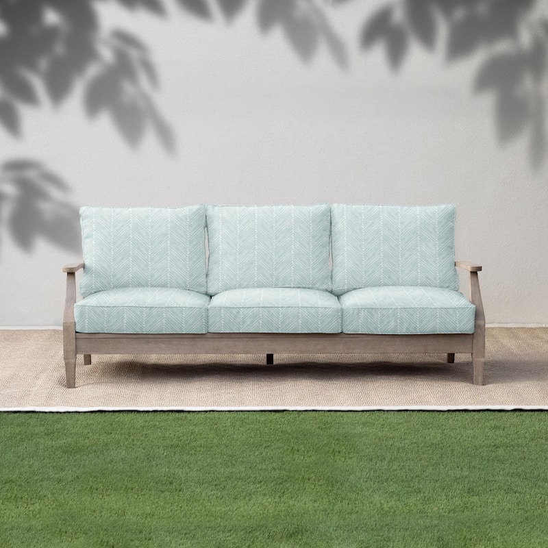 Sorra Home Griffen Snowy Indoor/Outdoor Corded Sofa Set - 23.5 in x 23 in x 5 in - Griffen Snowy