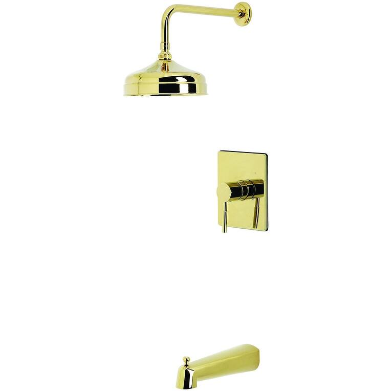 Kingston Brass KB634.DL Concord Tub and Shower Trim Package with 1.8 - Polished Brass