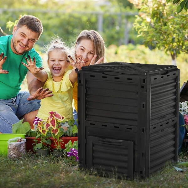 Segawe 80 Gallon Large Garden Composter Bin – Fast Soil Creation, PP Plastic
